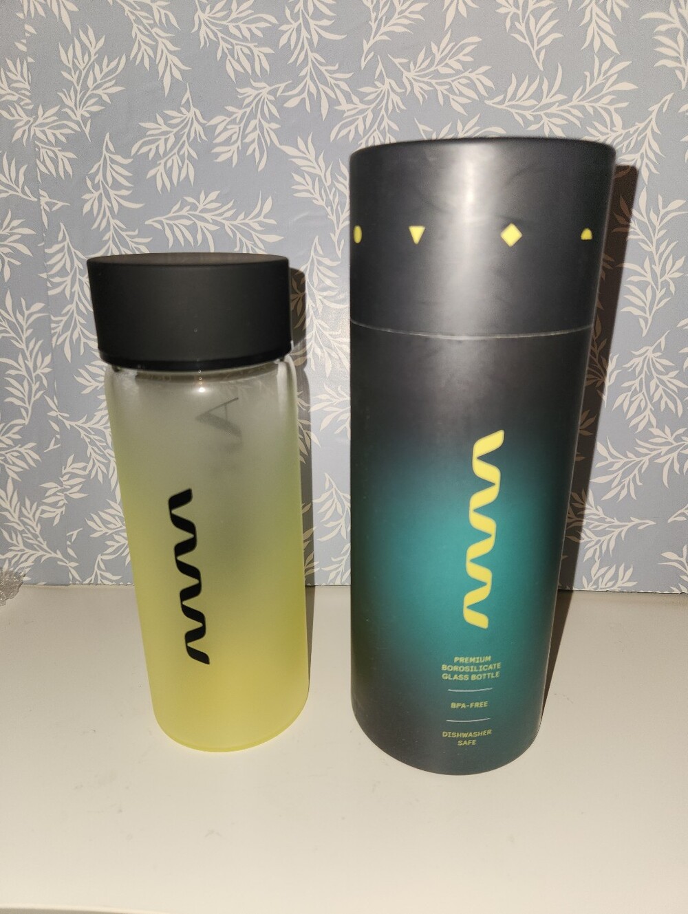 Wavy Print Glass Bottle
